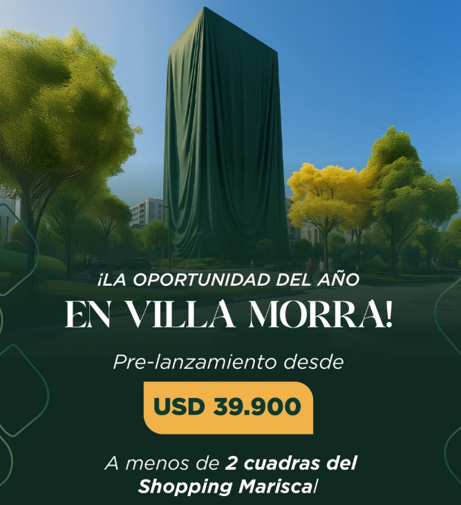 HOY ANUNCIAMOS UNA OPORTUNIDAD QUE VA A MARCAR LA DIFERENCIA EN VILLA MORRA Nuestro nuevo edificio está por iniciar su pre-lanzamiento, y los primeros en inscribirse van a acceder a los mejores precios de toda la zona, además de prioridad para elegir unidades y recibir la información antes que todos. ✔️ Monoambientes desde USD 39.900 ✔️ A menos de 2 cuadras del shopping más importante de Villa Morra ✔️ Cuotas desde 690 USD Si querés acceso prioritario… 👇 Comentá “VIP” para sumarte al grupo exclusivo de inversionistas. (En breve anunciaremos la fecha oficial del pre-lanzamiento.)